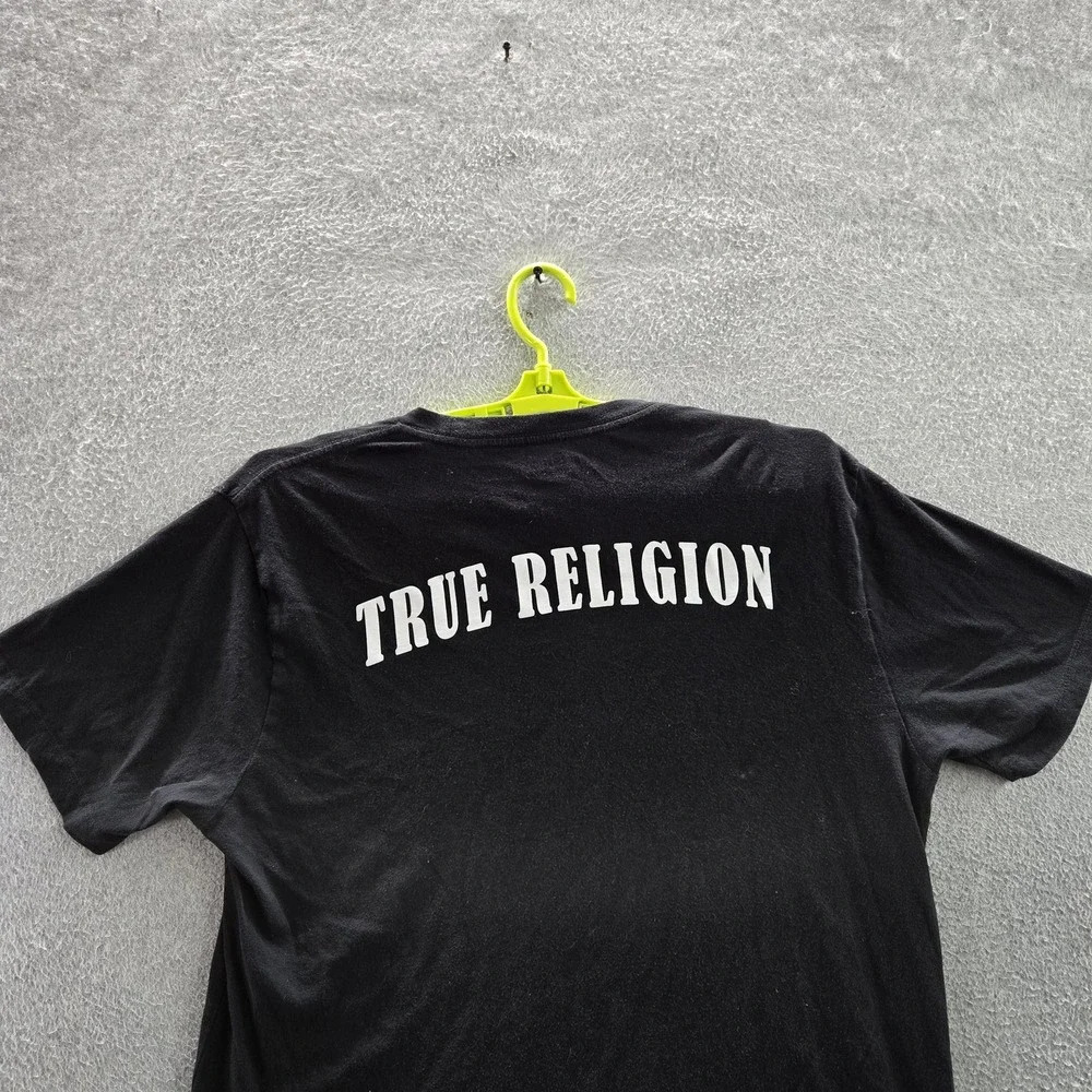 True Religion Men Shirt XL Black Logo Short Sleeve READ